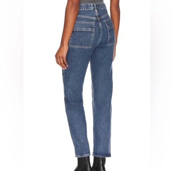 Agolde Cooper Cargo Regulation Denim Jeans Straight Leg Cotton Blue Size 26 - Picture 7 of 12